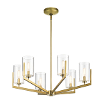Люстра с 6-ю прозрачными цилиндрическими плафонами Kichler варинант исполнения - 2 | Loft Concept в Самаре