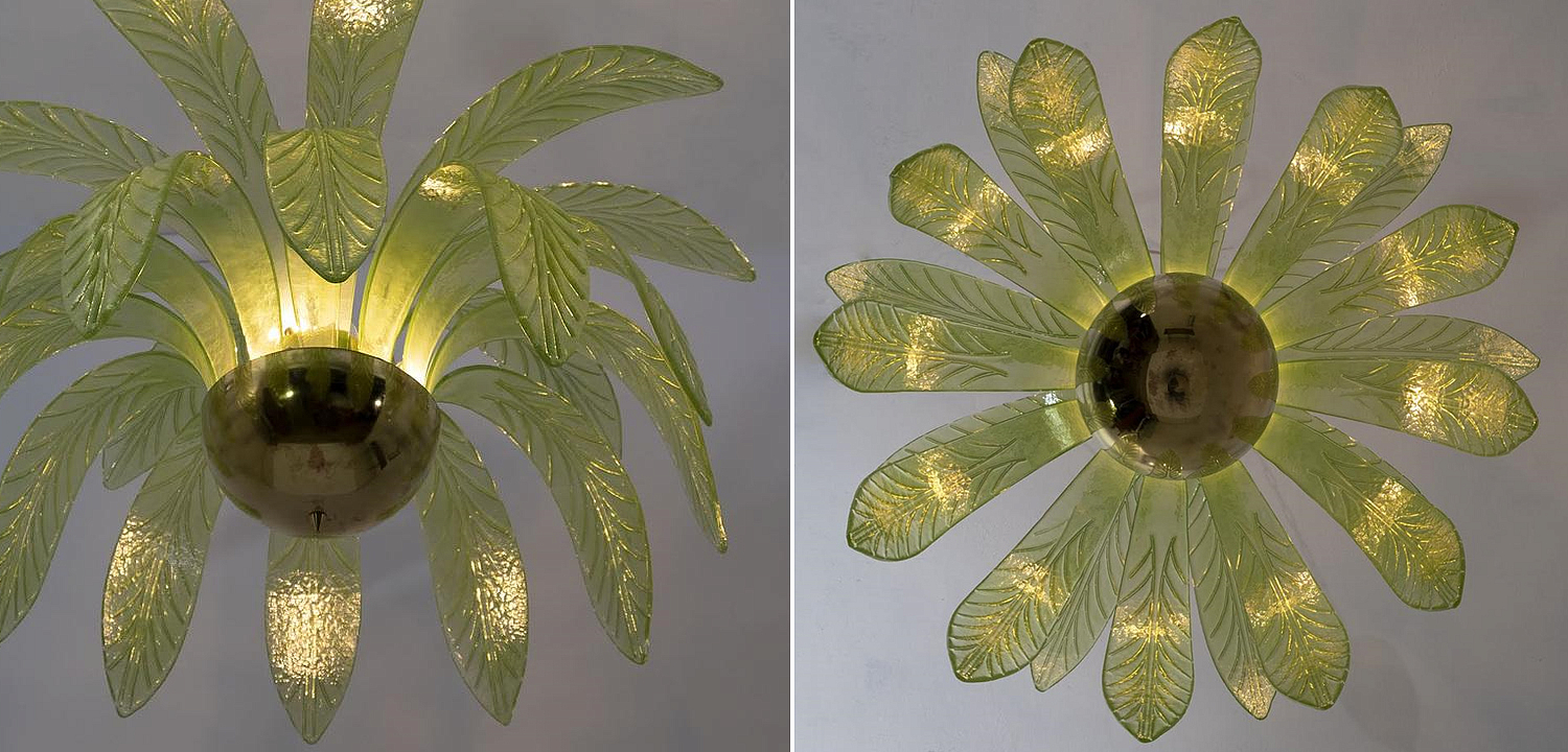 Люстра Дизайнерская Листья Пальмы Modern Chandelier with Palm Leaves Люстра Дизайнерская Листья Пальмы Modern Chandelier with Palm Leaves - Loft-Concept в Самаре