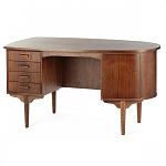 Дизайнерский письменный стол округлой формы с 4-мя ящиками и дверкой с полочками Rili варинант исполнения - 2 | Loft Concept в Самаре