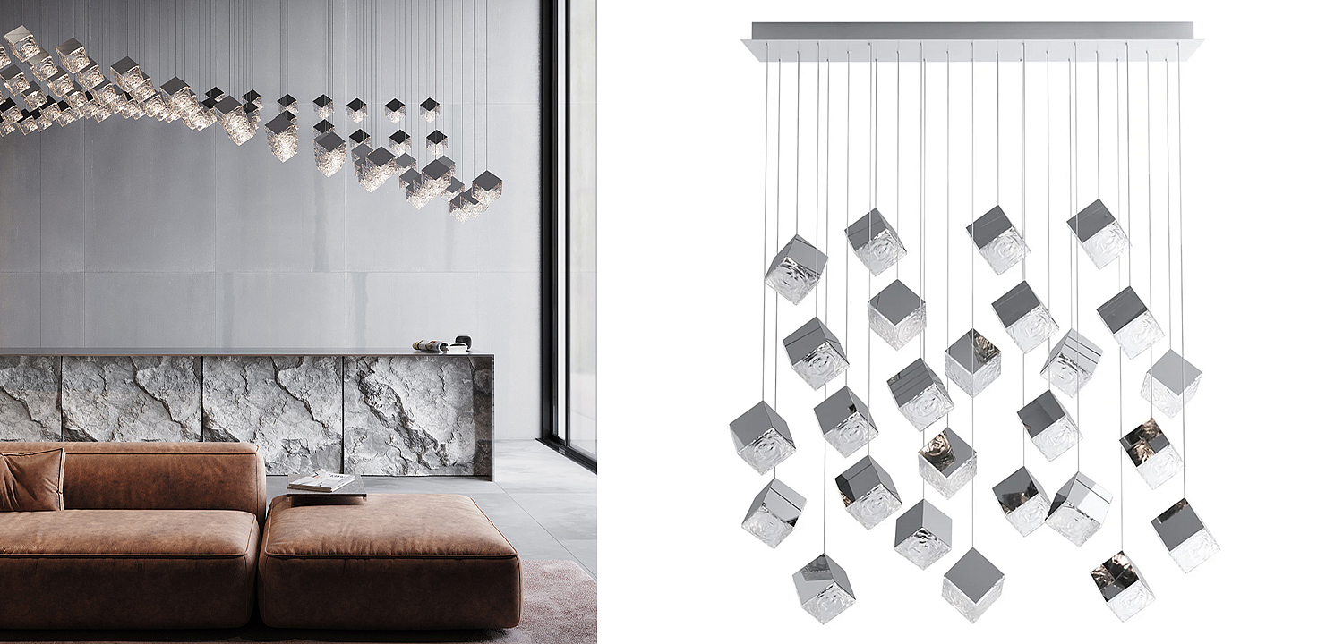 Люстра Pyrite Chrome 26 Rectangle Люстра Pyrite Chrome 26 Rectangle - Loft-Concept в Самаре