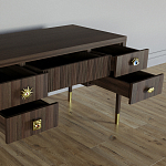 Письменный стол с 4-мя ящиками Elsa Dreams Walnut варинант исполнения - 3 | Loft Concept в Самаре