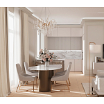 Торшер с белым тканевым абажуром на мраморном основании Cconcise варинант исполнения - 3 | Loft Concept в Самаре