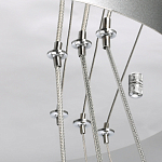 Люстра с тремя кольцами цвета хром и прозрачными хрустальными шарами по периметру Sacramento Transparent Balls Chandelier варинант исполнения - 10 | Loft Concept в Самаре