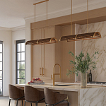 Люстра линейная полукруглой формы Wooden Horseshoe варинант исполнения - 6 | Loft Concept в Самаре