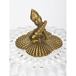 Конфетница прозрачная стеклянная на бронзовых ножках в виде морских коньков с крышкой в виде ракушки Eden Garden варинант исполнения - 2 | Loft Concept в Самаре