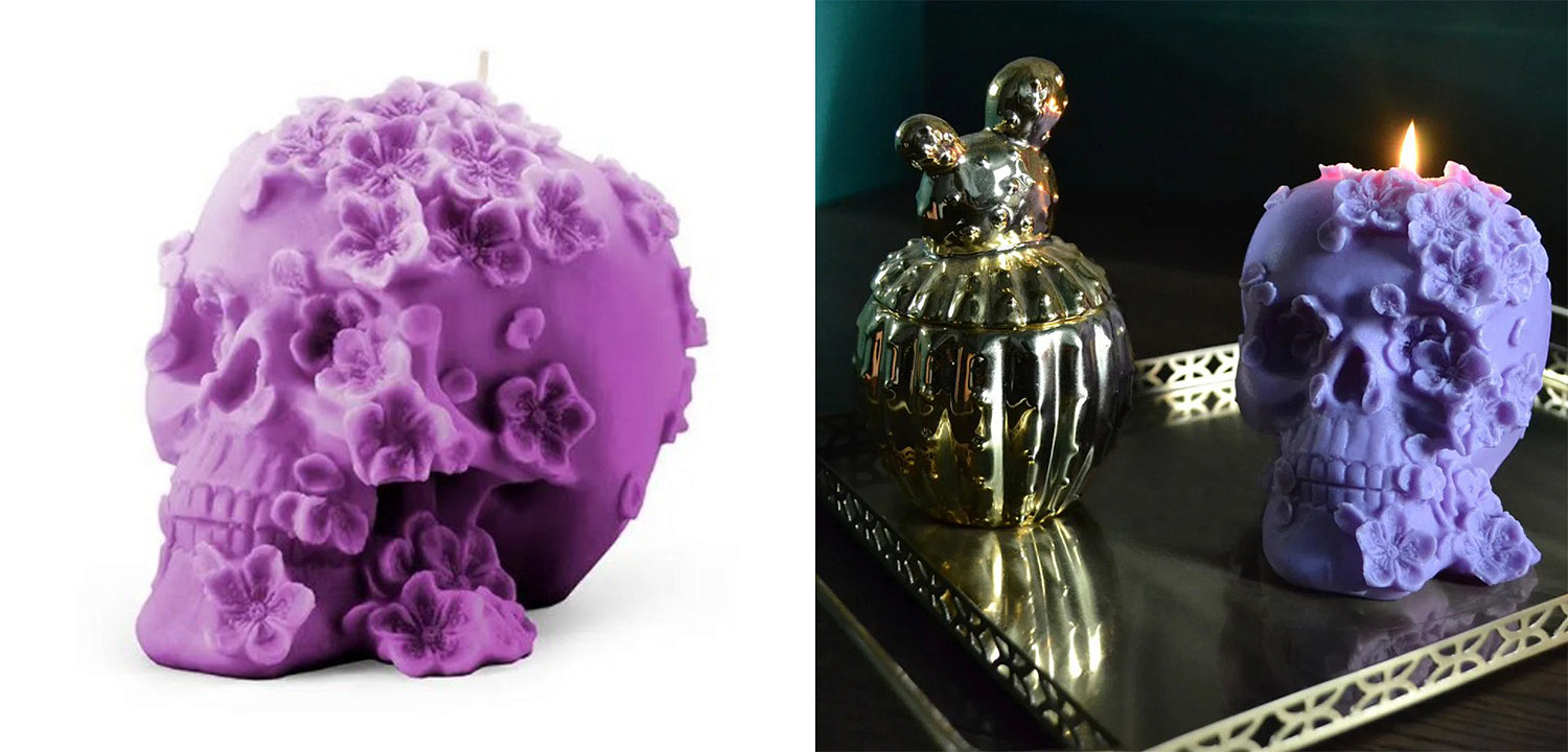 Свеча Purple Flowers Skull Свеча Purple Flowers Skull - Loft-Concept в Самаре