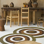 Ковер круглый из хлопка с контрастным узором Bullseye 150 варинант исполнения - 6 | Loft Concept в Самаре