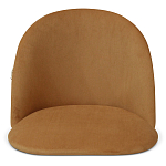 Барный стул со спинкой и металлической подставкой на 3-х деревянных ножках Горчичный Велюр Vendramin Chair варинант исполнения - 3 | Loft Concept в Самаре