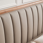 Кровать двуспальная с мягким изголовьем Moon Walnut Bed варинант исполнения - 8 | Loft Concept в Самаре