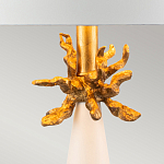 Настольная лампа с декоративным элементом золотого цвета и цилиндрическим абажуром из папье-маше светлого оттенка Flambeau варинант исполнения - 2 | Loft Concept в Самаре