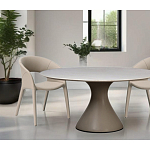 Стол обеденный круглый мраморный на бежевом основании Valedmir варинант исполнения - 6 | Loft Concept в Самаре