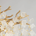 Люстра подвесная золотого цвета с декоративными ветвями и прозрачными рельефными подвесками FAIRYTREE Light варинант исполнения - 6 | Loft Concept в Самаре