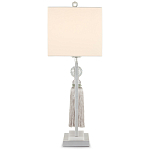 Настольная лампа с прямоугольным тканевым абажуром на белом мраморном основании Silver Threads варинант исполнения - 2 | Loft Concept в Самаре