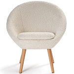 Кресло на деревянных ножках с обивкой из ткани букле Aldo Boucle Armchair варинант исполнения - 2 | Loft Concept в Самаре