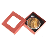 Зеркало карманное складное круглое из натурального камня Оникс в подарочной упаковке Silver Stone Mirrors варинант исполнения - 3 | Loft Concept в Самаре