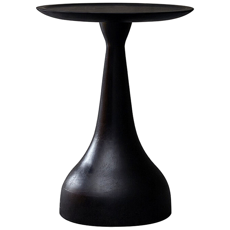Приставной круглый столик из массива акации Veras Black Side Table Черный Приставной круглый столик из массива акации Veras Black Side Table Черный в Самаре | Loft Concept