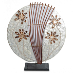 Настольная лампа из перламутра и дерева на подставке Indonesian Shell Flower варинант исполнения - 2 | Loft Concept в Самаре