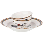 Сервиз обеденный из фарфора с изображением лошадей на 6 персон 23 предмета Porcelain Horse Set  варинант исполнения - 1 | Loft Concept в Самаре