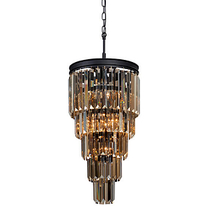 Люстра ODEON Amber GLASS 5-TIER Black Янтарное стекло D 33