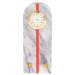 Часы погон МВД подарочные настольные из натурального камня Мрамор Military Clock варинант исполнения - 10 | Loft Concept в Самаре