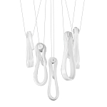 Подвесной светильник белого цвета с 6-ю изогнутыми плафонами Flow Loop варинант исполнения - 1 | Loft Concept в Самаре