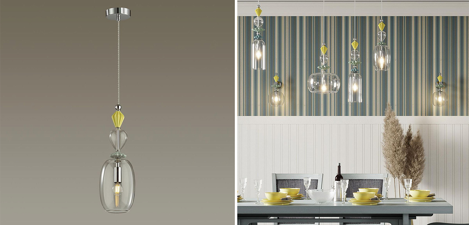 Подвесной светильник Iris Glas hanging lamp candy B chrome Подвесной светильник Iris Glas hanging lamp candy B chrome - Loft-Concept в Самаре