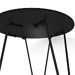 Стол журнальный с круглой столешницей из стекла на 3-х черных ножках Beige Marble варинант исполнения - 5 | Loft Concept в Самаре