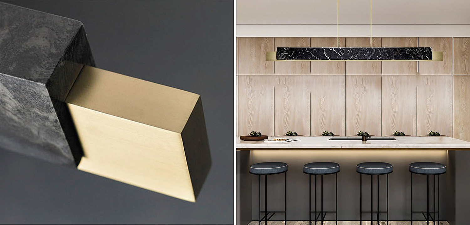Люстра Leonce Marble Linear Chandelier Brass Люстра Leonce Marble Linear Chandelier Brass - Loft-Concept в Самаре