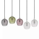 Подвесной светильник каскадный с 5-ю фактурными стеклянными плафонами Cascade with Relief Lampshades варинант исполнения - 3 | Loft Concept в Самаре