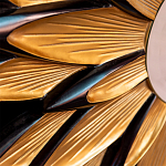 Зеркало-солнце в раме золотого и черного цвета Rays of Peace варинант исполнения - 2 | Loft Concept в Самаре