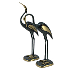 Статуэтка бронзовая пара Журавли синие Bronze Birds варинант исполнения - 1 | Loft Concept в Самаре