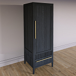 Узкий Шкаф Primo с 2 выдвижными ящиками Черный дуб варинант исполнения - 3 | Loft Concept в Самаре