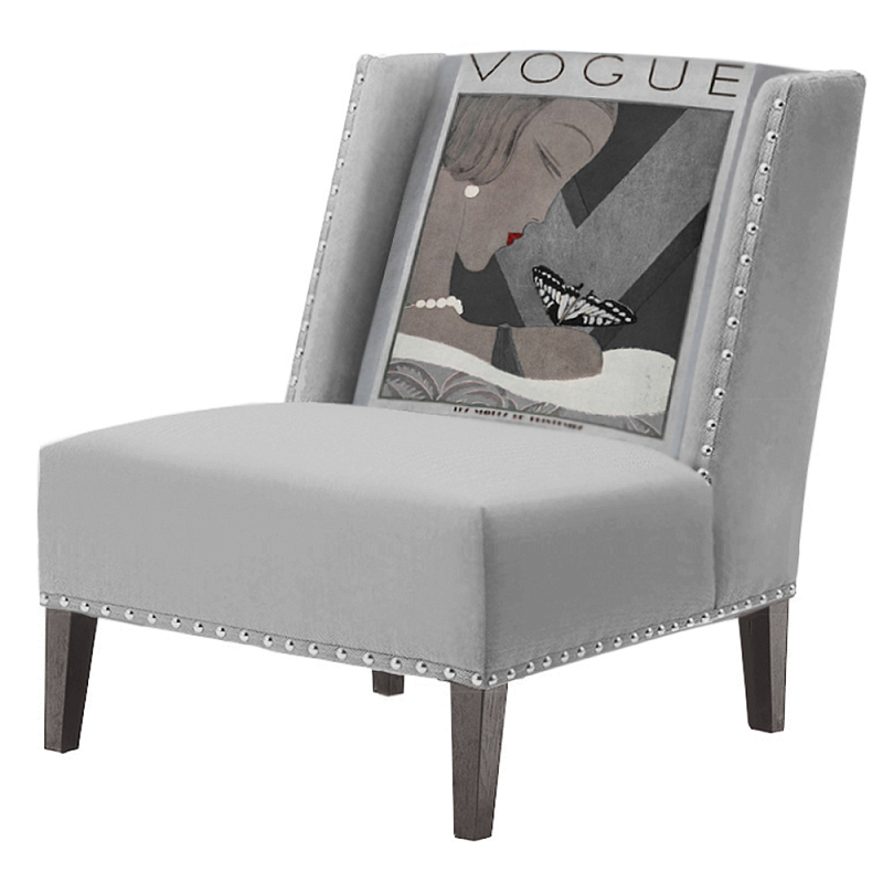 FUN Armchair  Vogui II Gray Дизайнерское кресло с цветным принтом Серый в Самаре | Loft Concept 