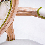 Стул с подлокотниками золотистый из бука с изображением птиц и цветов Blooming Birds 2 варинант исполнения - 3 | Loft Concept в Самаре