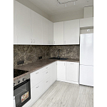 Угловой кухонный гарнитур белый и столешница под мрамор Gene Kitchen Set варинант исполнения - 2 | Loft Concept в Самаре