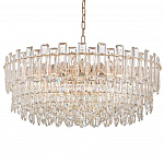 Круглая люстра с хрустальными подвесками на золотистом каркасе Gorgeous Crystal Light варинант исполнения - 9 | Loft Concept в Самаре