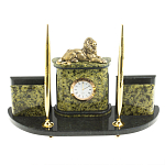 Настольный письменный набор из змеевика и бронзы с декором в виде льва Successful Leader варинант исполнения - 1 | Loft Concept в Самаре