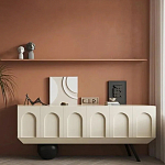 Дизайнерский комод с фактурным фасадом и чёрной ножкой в форме шара Samanta варинант исполнения - 4 | Loft Concept в Самаре