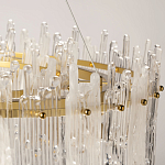 Люстра круглая с прозрачными стержнями разной длины Textured Glass Chandelier варинант исполнения - 7 | Loft Concept в Самаре