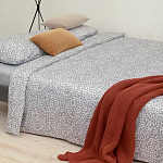 Постельное белье серого цвета с рисунком 200х220 см Blossom Essence варинант исполнения - 5 | Loft Concept в Самаре