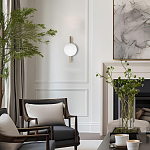 Бра с золотым основанием и белым плафоном в форме шара Bubble варинант исполнения - 6 | Loft Concept в Самаре