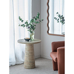 Столик приставной с круглой столешницей Textured Cream Table варинант исполнения - 7 | Loft Concept в Самаре