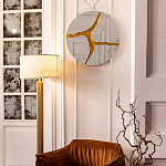 Зеркало кругле с декоративной золотой вставкой Golden Tree варинант исполнения - 3 | Loft Concept в Самаре