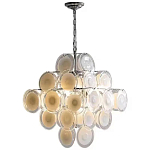 Люстра  с каскадом из круглых декоративных элементов  White Clear Glass Chandelier варинант исполнения - 1 | Loft Concept в Самаре