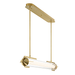 Подвесной светильник линейный золотого цвета с длинной цилиндрической стеклянной трубкой Eurofase варинант исполнения - 4 | Loft Concept в Самаре