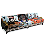 Большой Трехместный Диван с цветным принтом Qalakabusha Large Sofa варинант исполнения - 3 | Loft Concept в Самаре