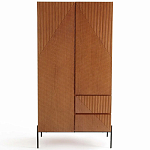 Шкаф с геометрическим рисунком на дверцах Anders Dark Wood варинант исполнения - 1 | Loft Concept в Самаре