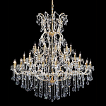 Люстра многоярусная с 53-мя лампочками и прозрачными хрустальными подвесками на основании золотого цвета Crystal lamps варинант исполнения - 1 | Loft Concept в Самаре