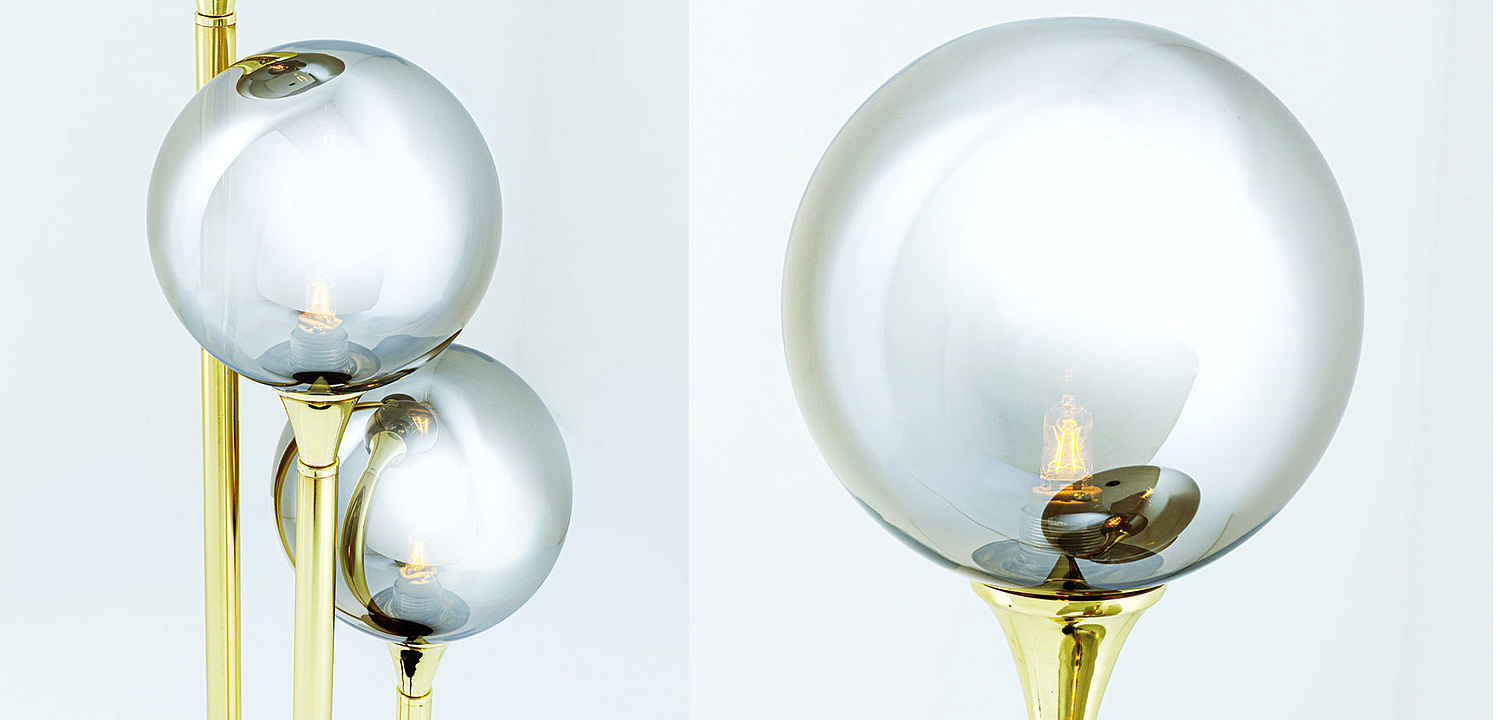 Настольная лампа Three Gray Transparent Balls Настольная лампа Three Gray Transparent Balls - Loft-Concept в Самаре