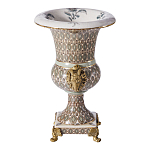 Ваза с овнами из фарфора с бронзовыми элементами Bronze Aries варинант исполнения - 3 | Loft Concept в Самаре